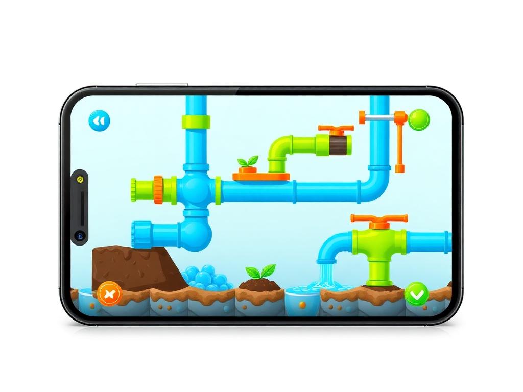 Mobilna rozgrywka — pipes i mechanika wody